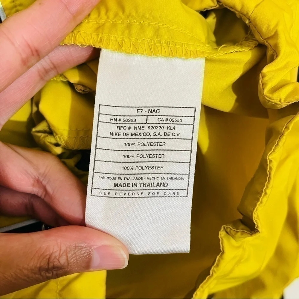 Vintage Nike Full Zip Swoosh Logo Reflective Windbreaker Jacket S Yellow/Black